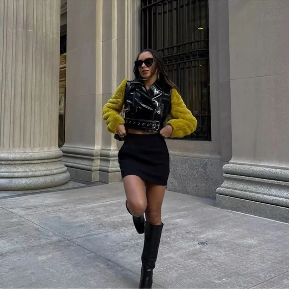 Camila Coelho Florencia Moto Jacket faux fur - Picture 3 of 10